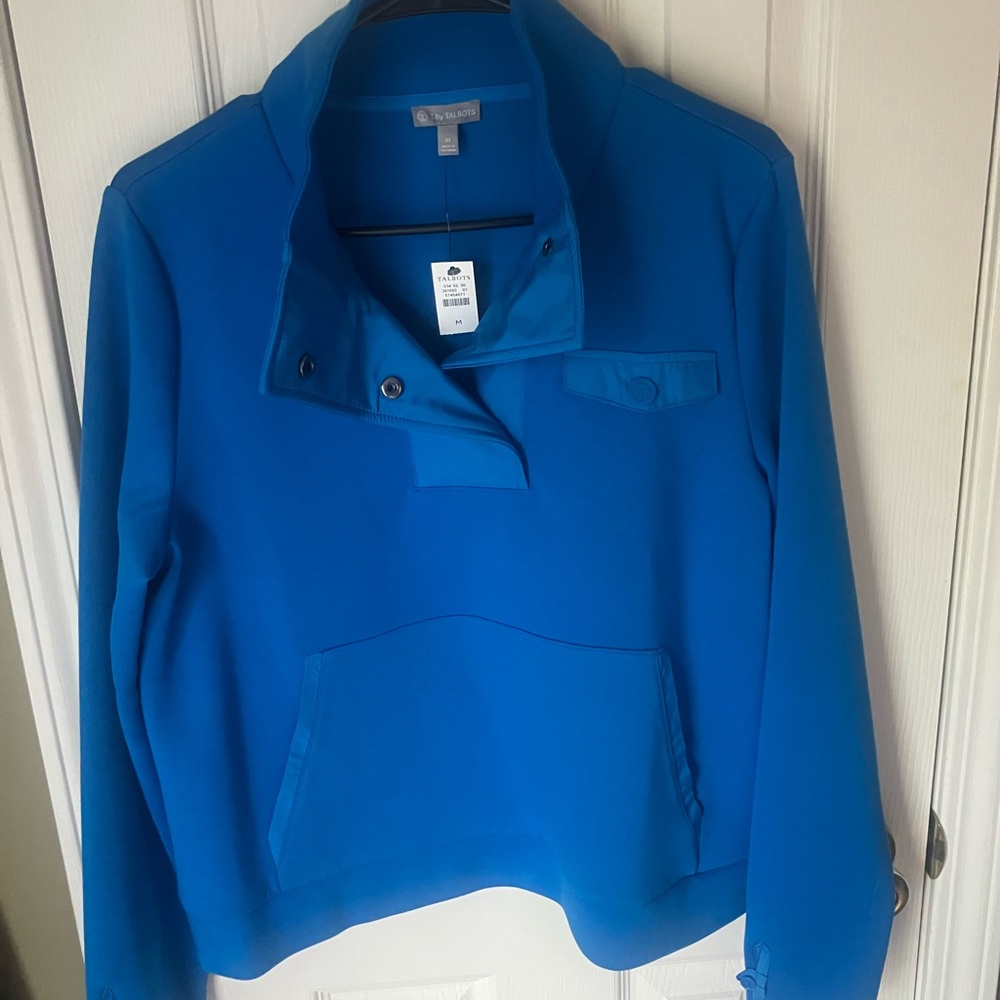 Talbots Vibrant Blue Button-Up Top